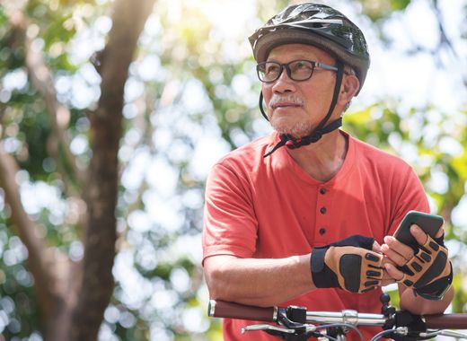 Resident riding bike