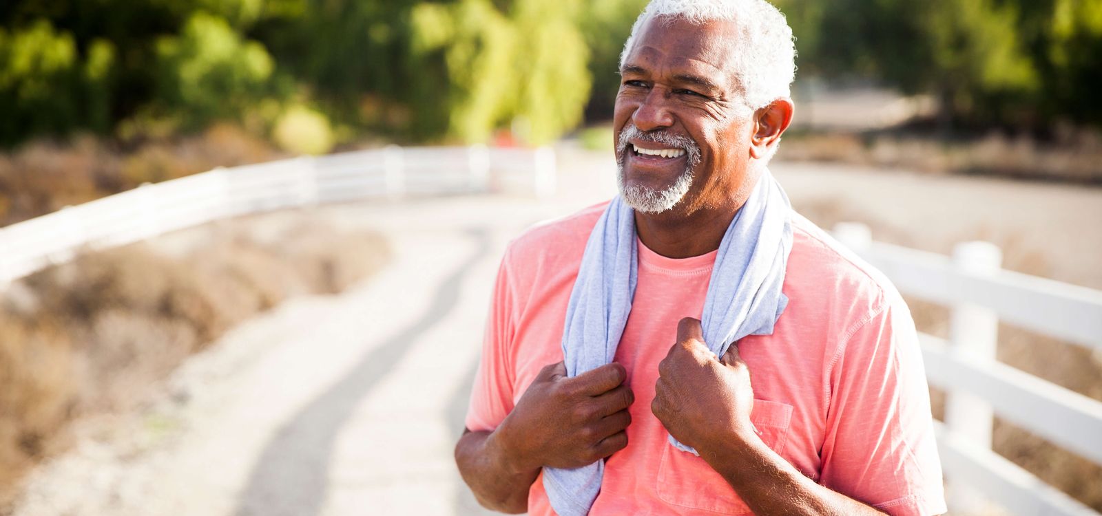 man finishing a run