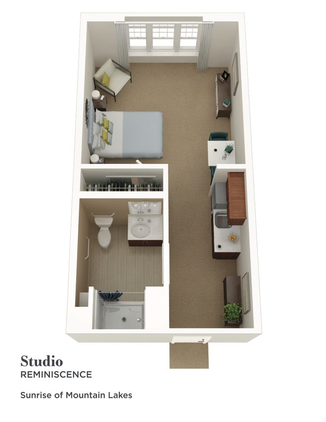 Sunrise of Mountain Lakes, studio floor plan