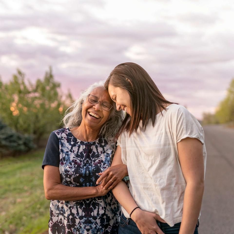 Mother and Daughter on Walk