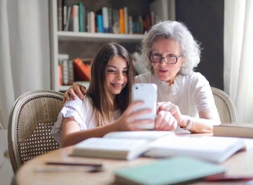 grandmother and grandaughter