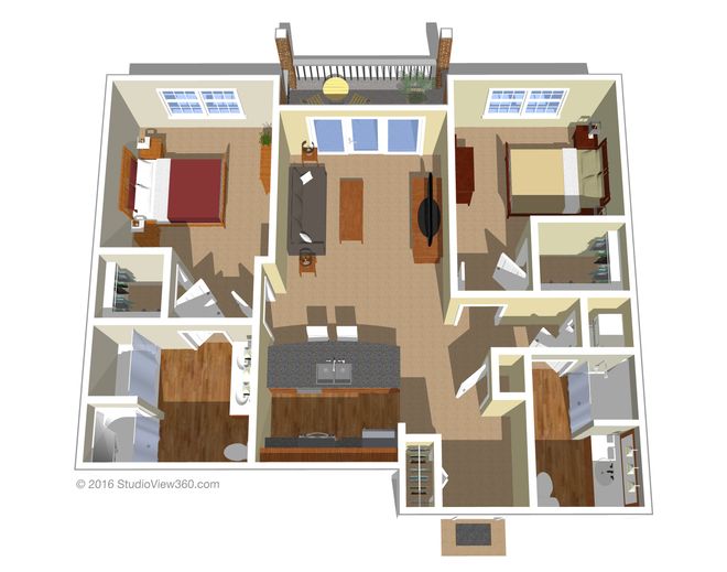 2 bedroom 2 bathroom