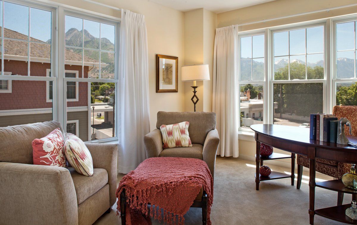 Suite Living Area at Sunrise at Holladay