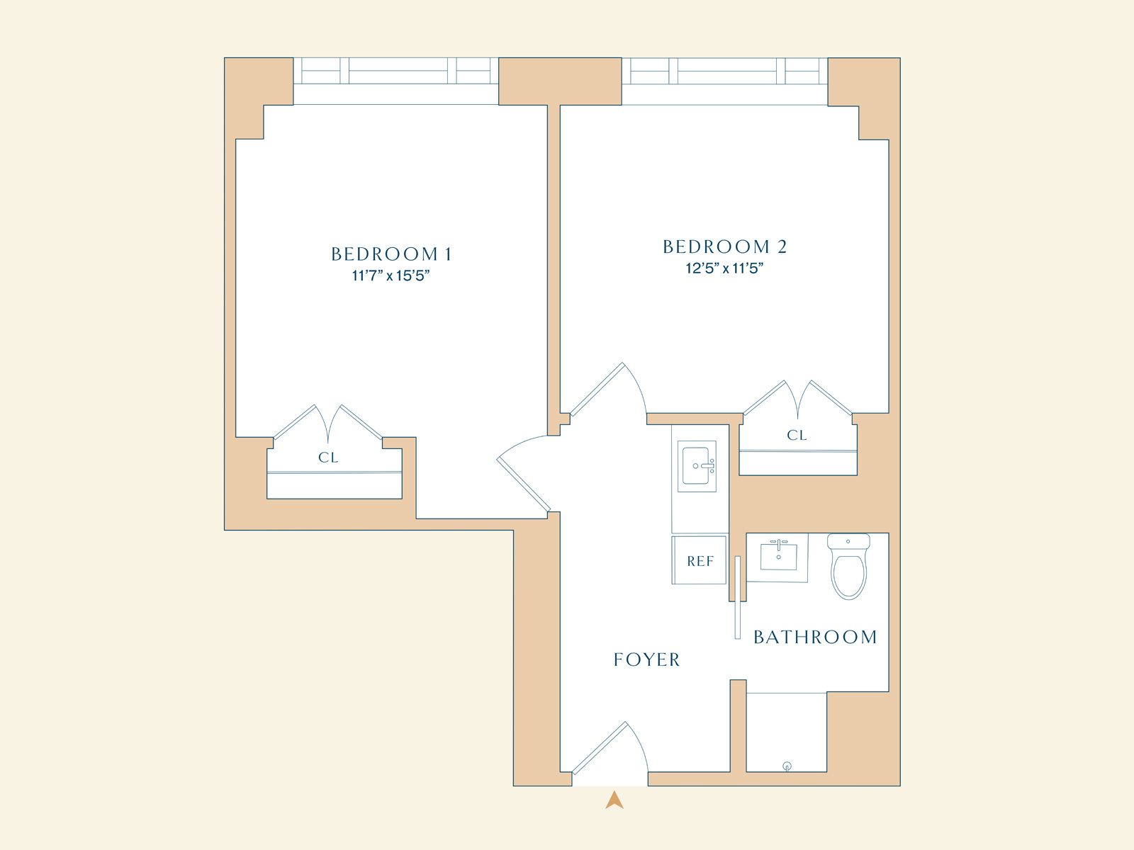 One Bedroom Floorplan | The Apsley