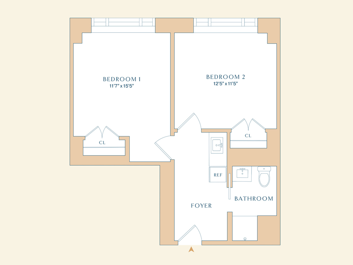 One Bedroom Floorplan | The Apsley