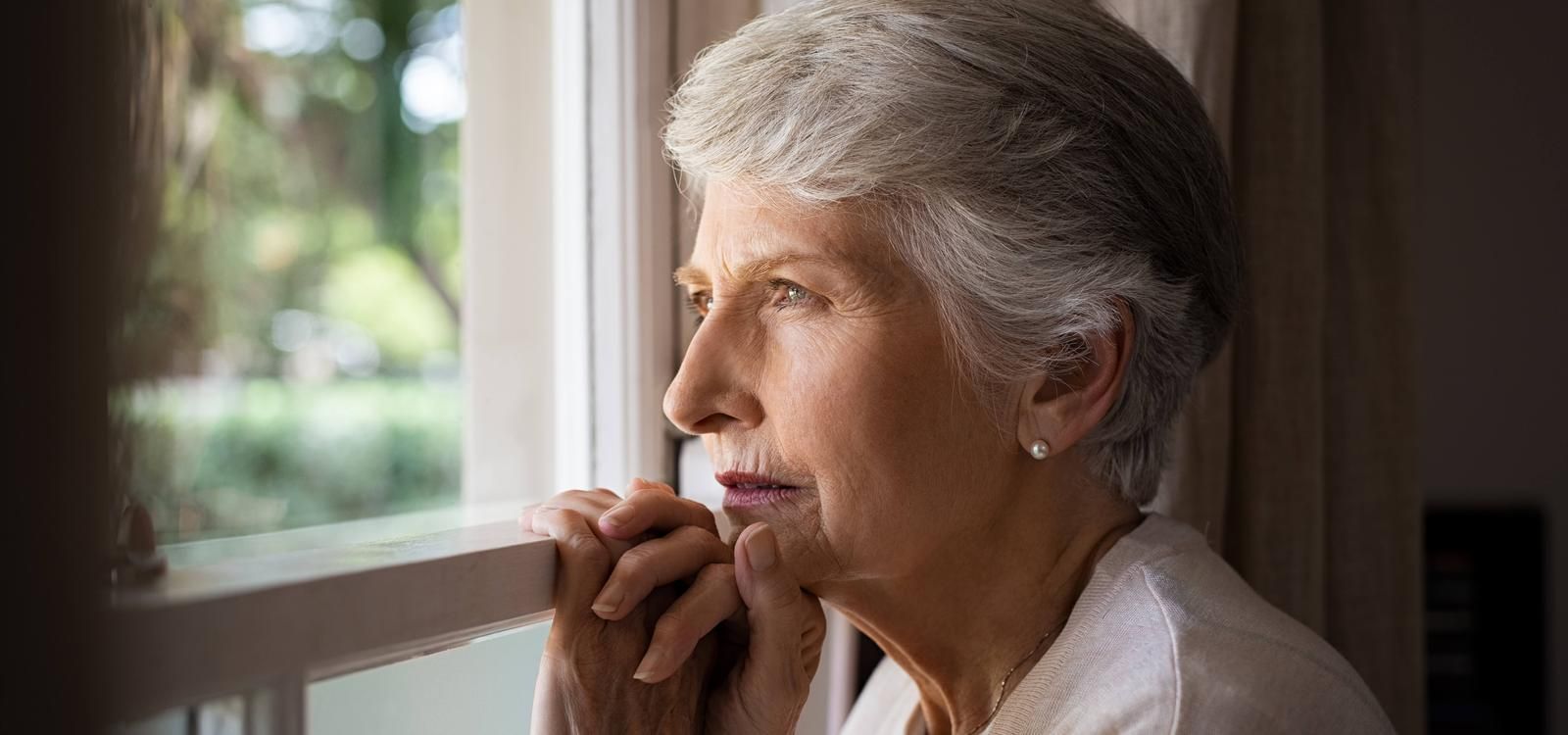 resident looking outside