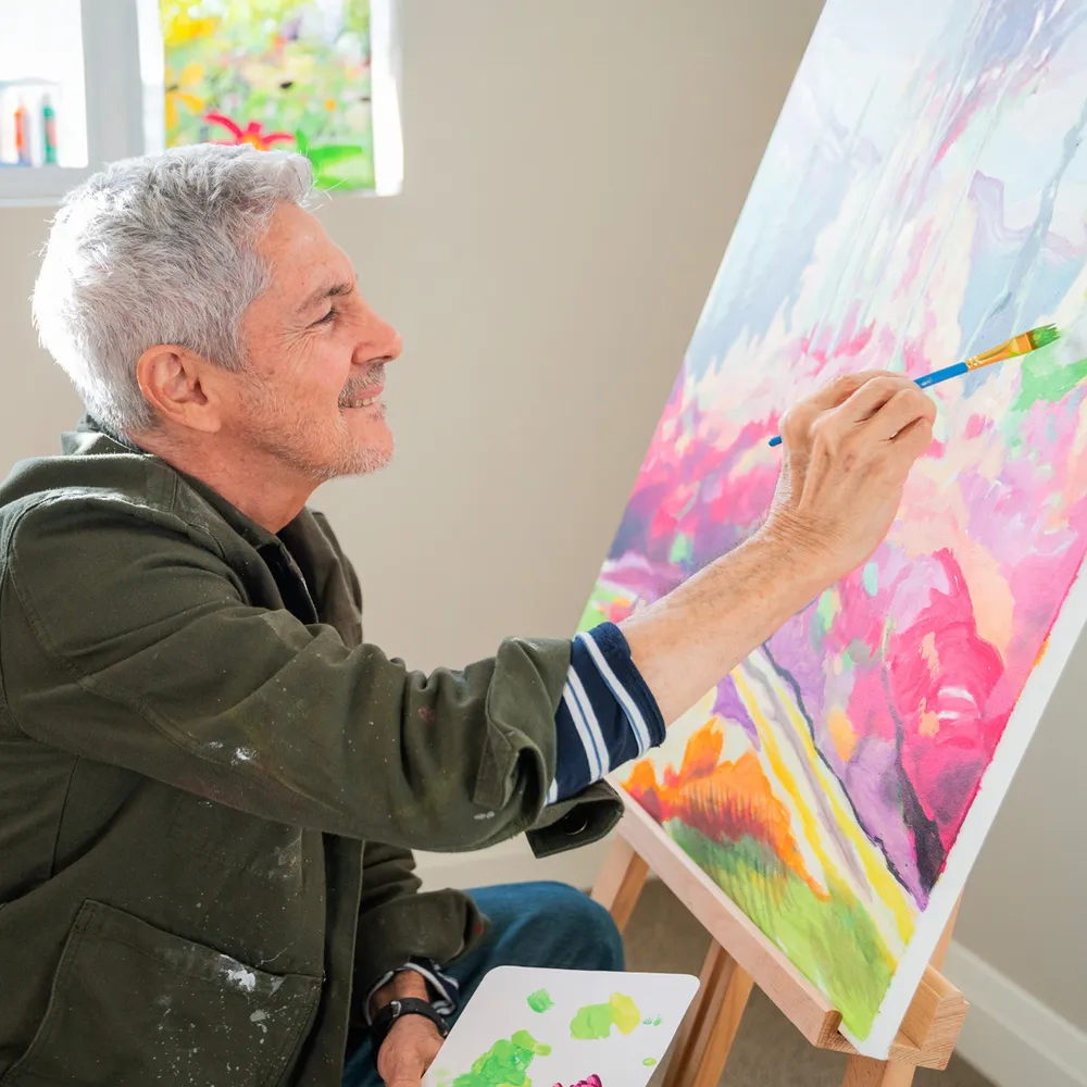 Senior Living Resident Painting
