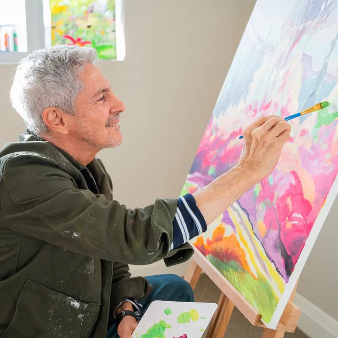 Senior Living Resident Painting