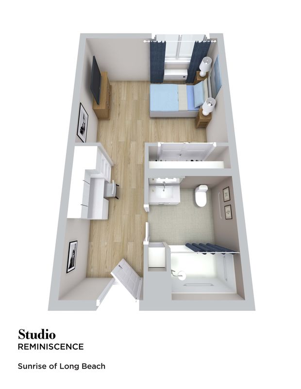 Studio Floor Plan, MC | Sunrise of Long Beach