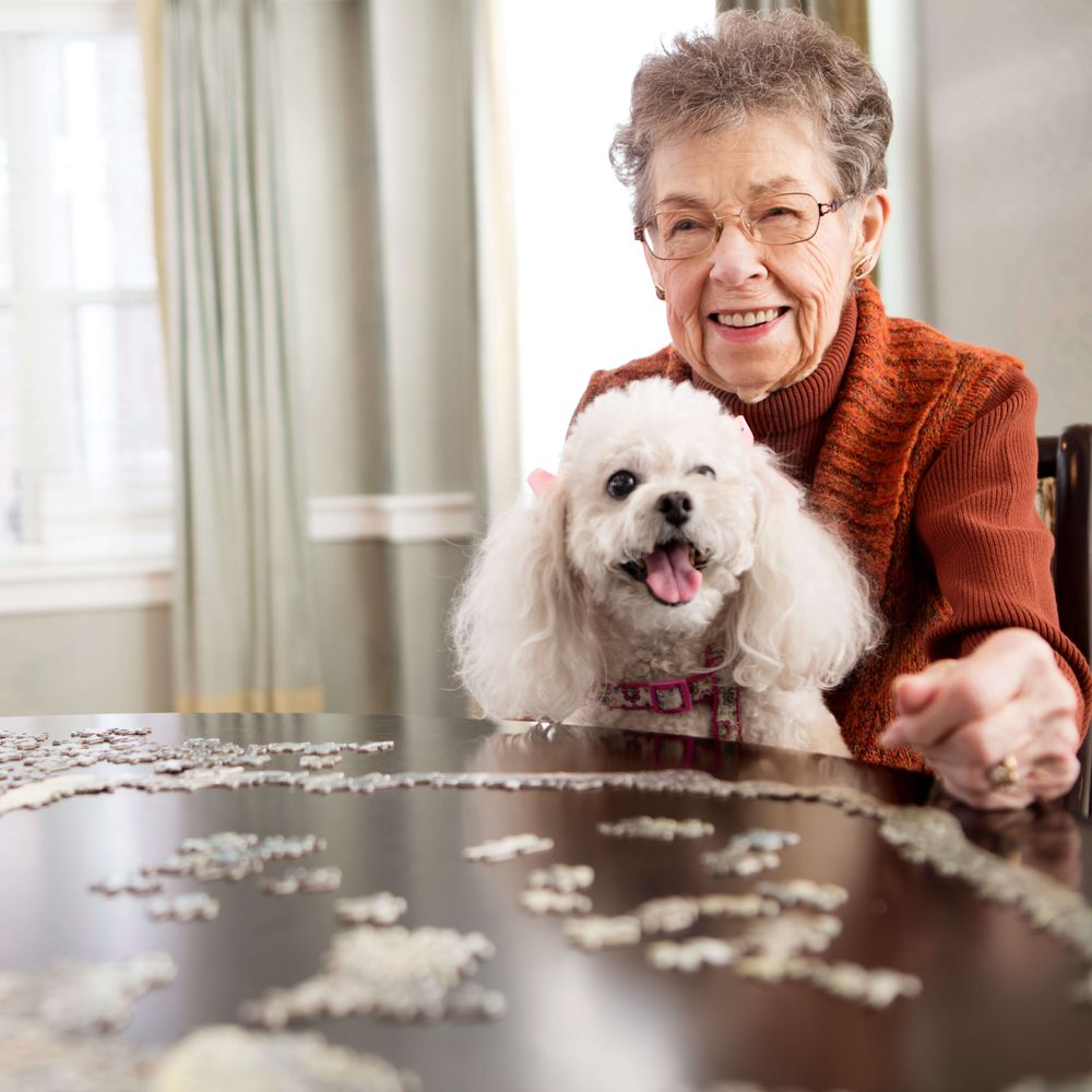 Sunrise resident and her dog