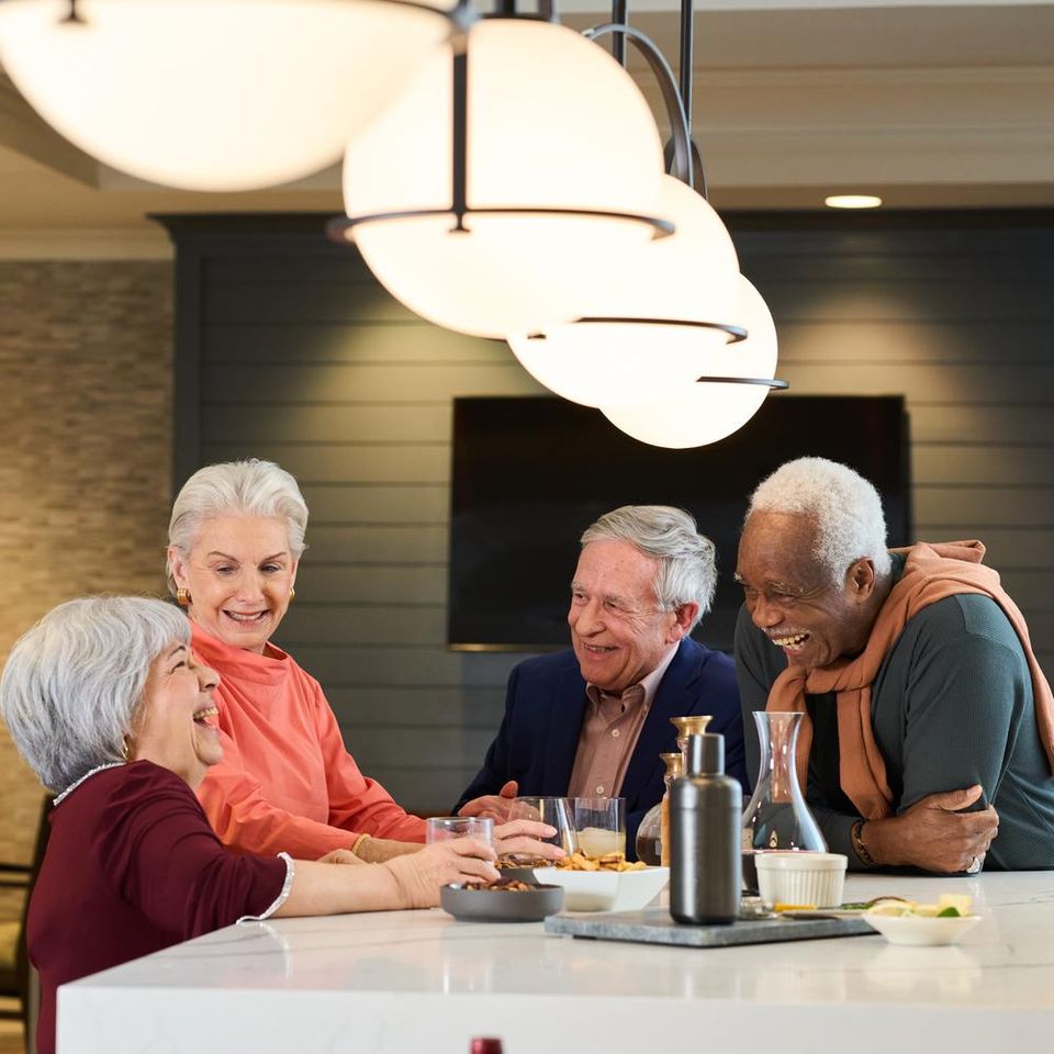 Community members sharing a happy hour together