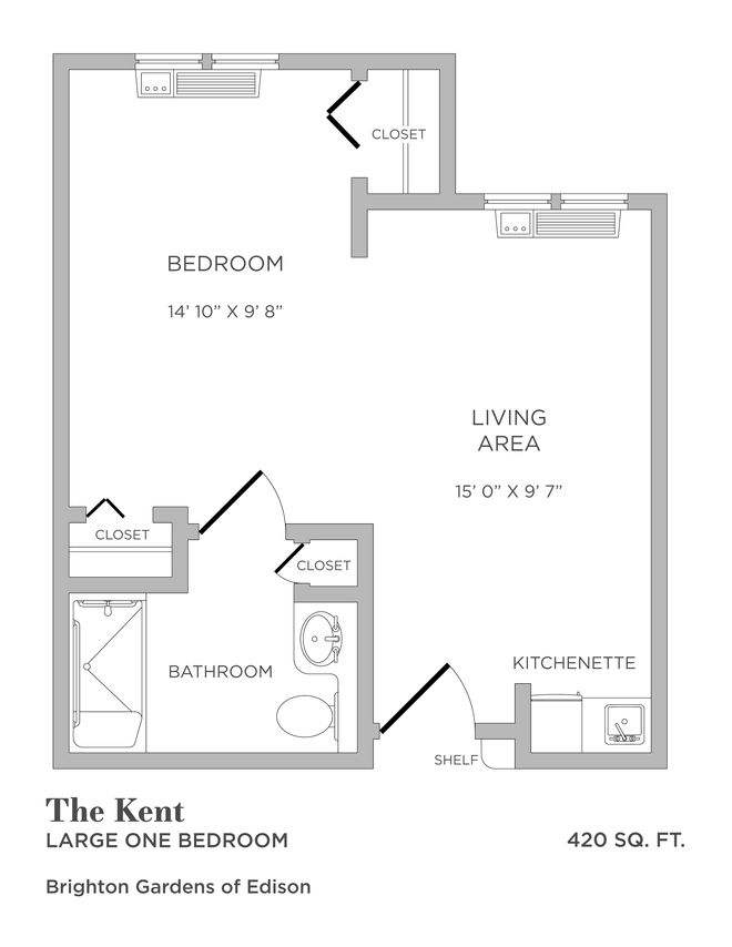 Brighton Gardens of Edison | One Bedroom | Assisted Living | Companion Suite