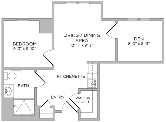 Brighton Gardens of Dunwoody Wellington floor plan | Two Bedroom