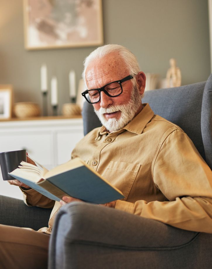 Senior man reading