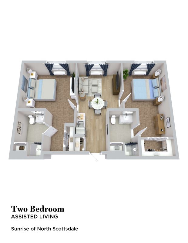 Two Bedroom, AL | Sunrise of North Scottsdale