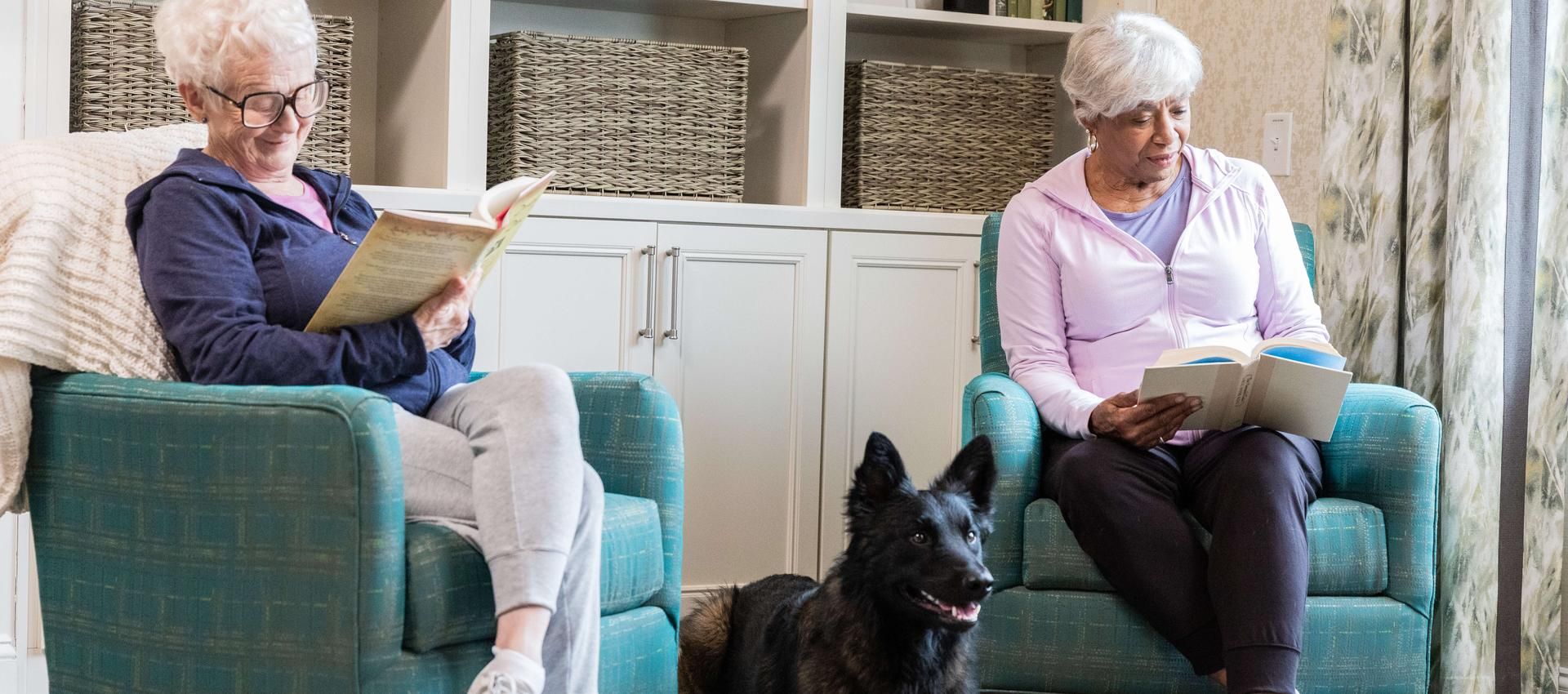 residents and dog