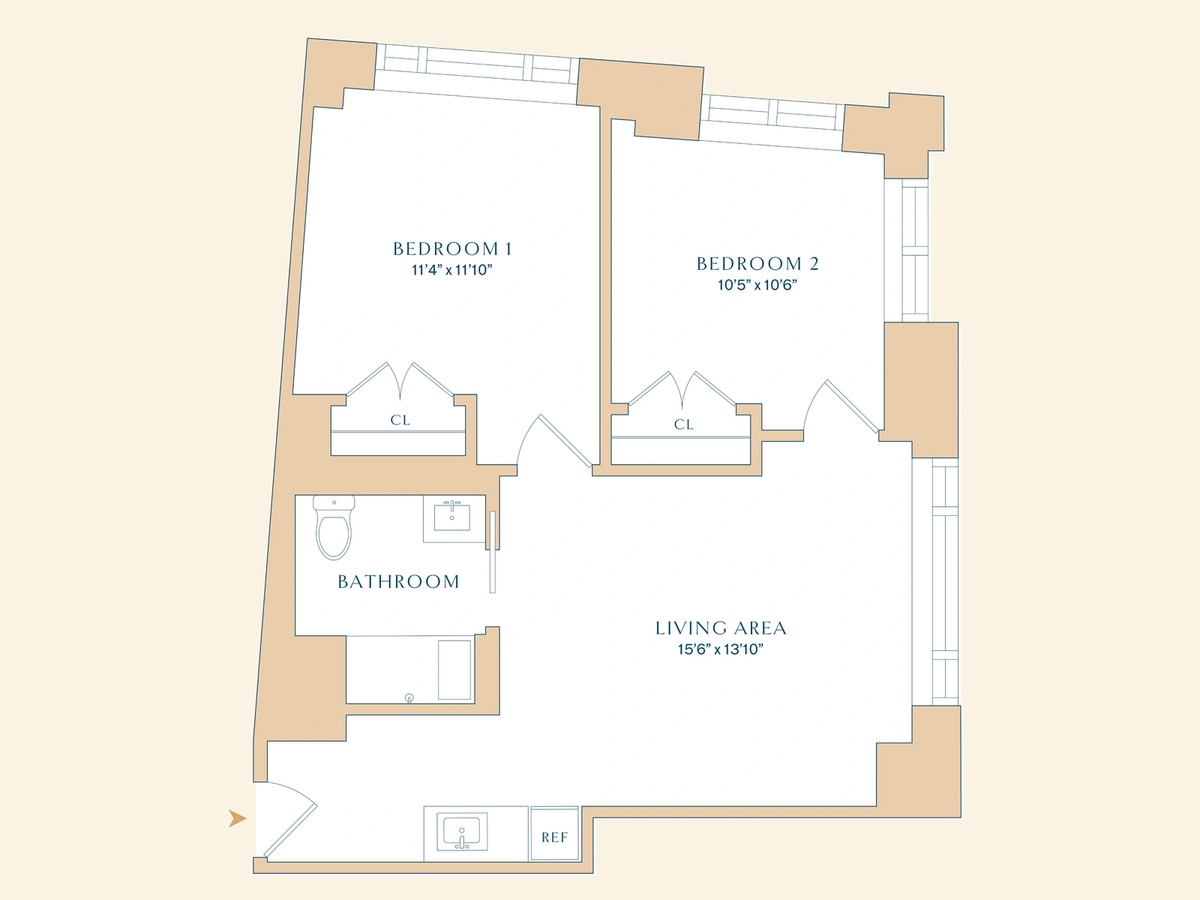 Two Bedroom Floorplan | The Apsley