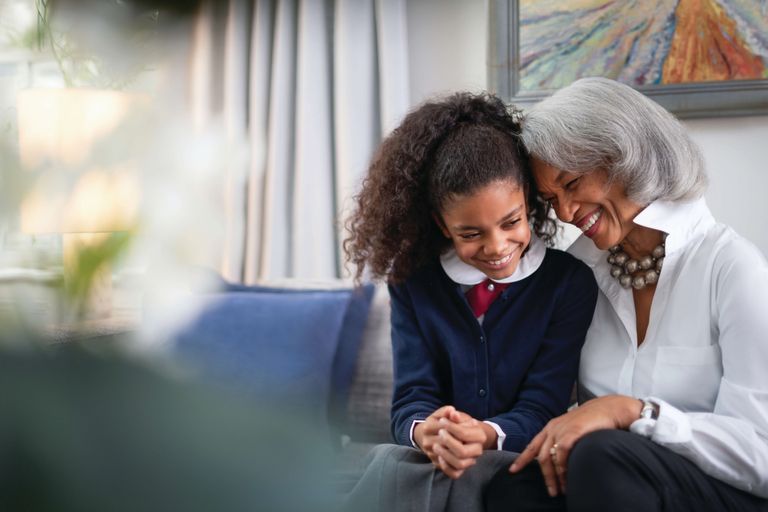 Sunrise at East 56, lobby, resident and grand daughter