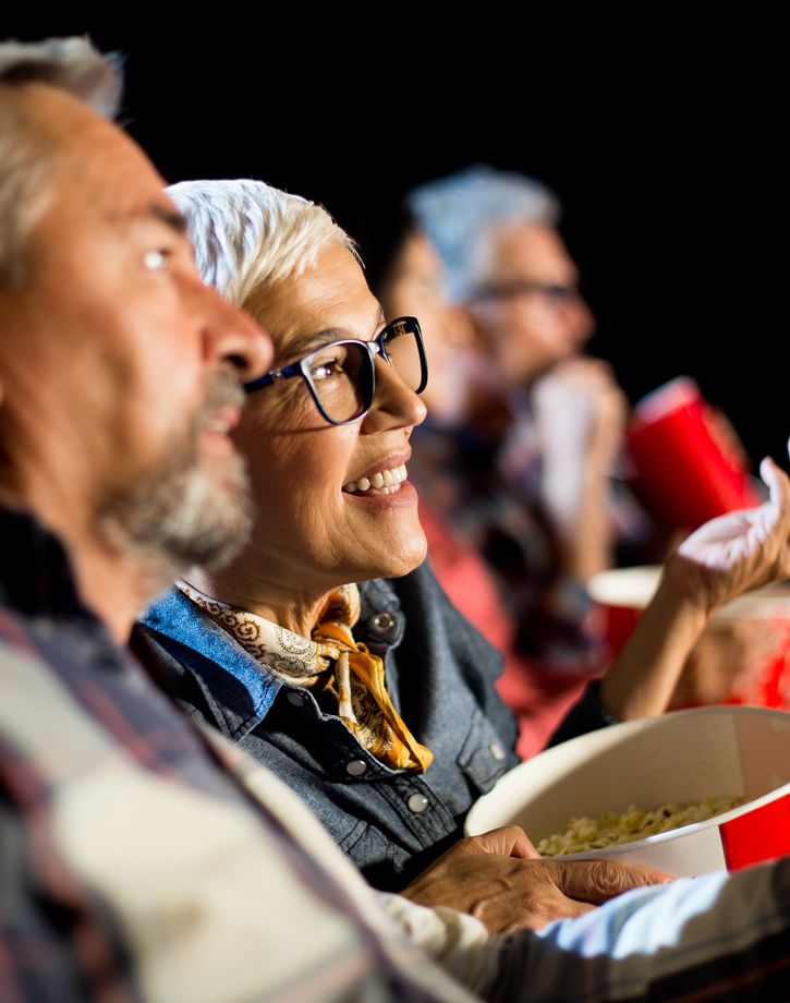 Senior couple at the movies