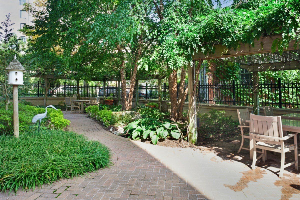 Outdoor Walking Path at Sunrise on Connecticut Avenue