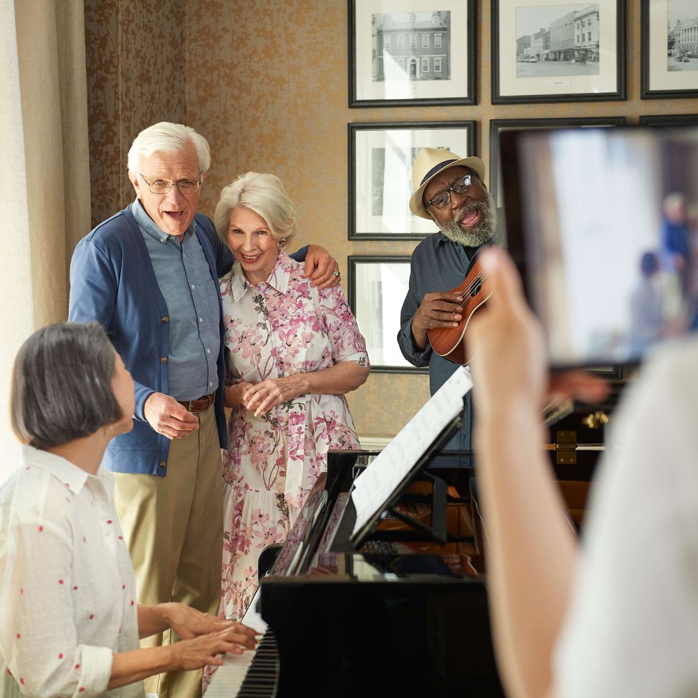 Residents singing together