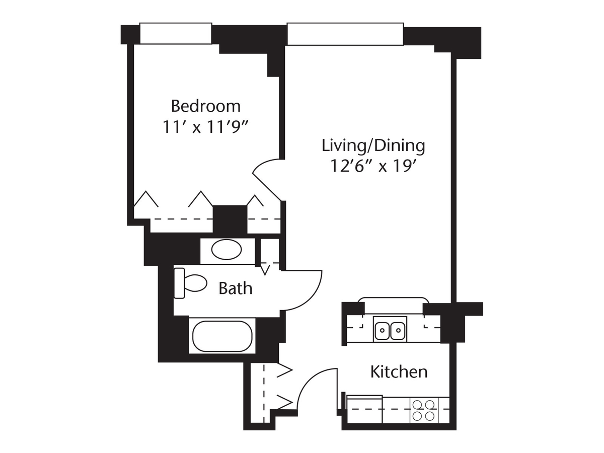 The Capstone | One Bedroom Floorplan