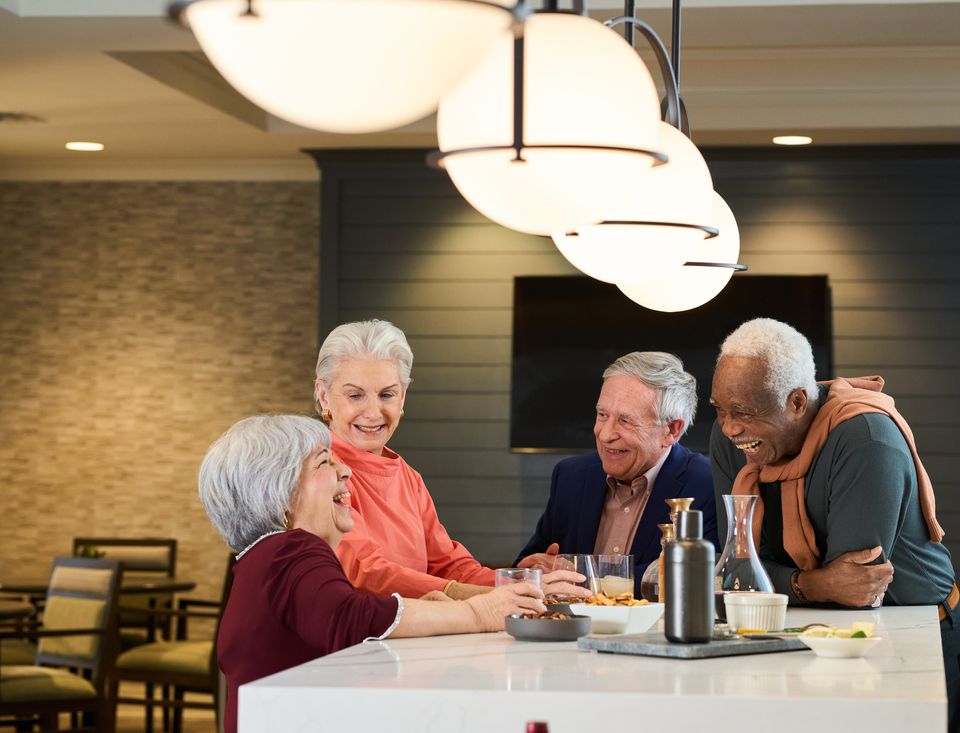 Community members sharing a happy hour together