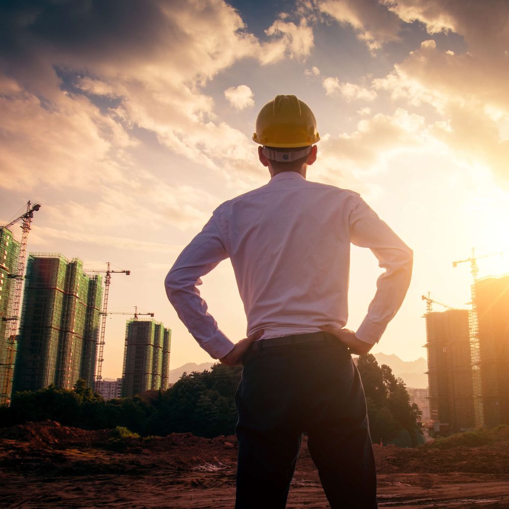 Sunrise at Construction Site
