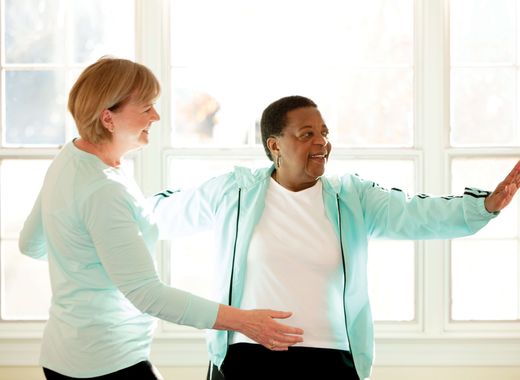 Resident receiving physical therapy.