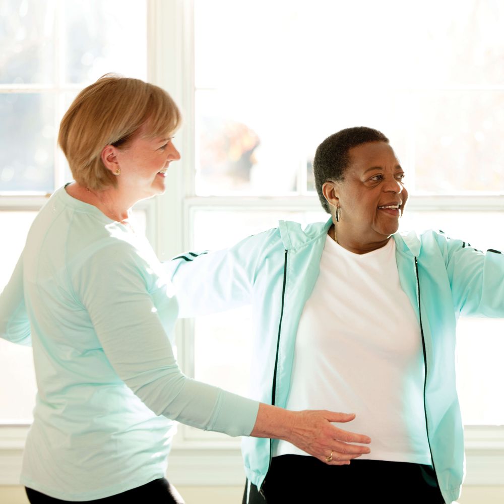 Resident receiving physical therapy.