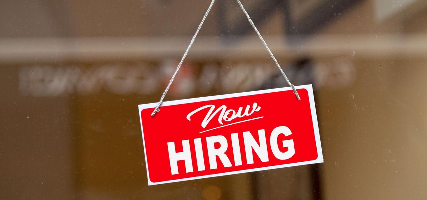 now hiring sign