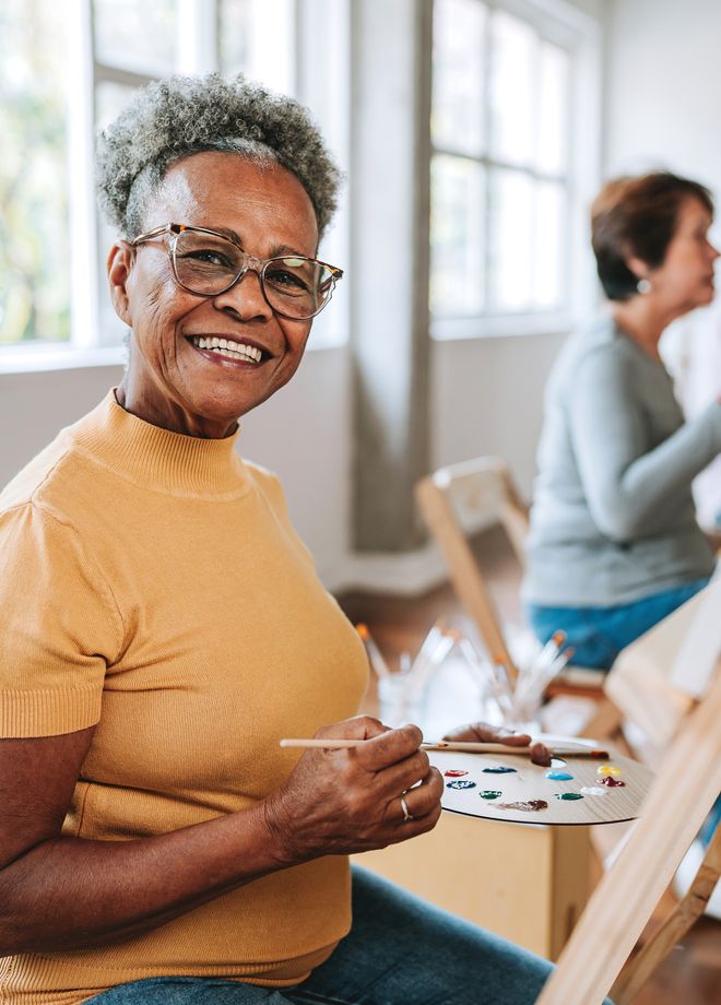 Woman resident painting