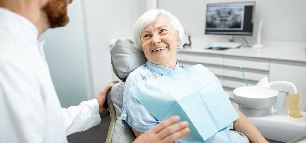 Senior woman at the dentist