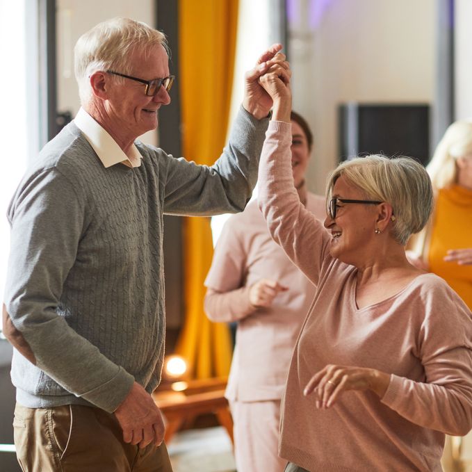 Senior couple dancing