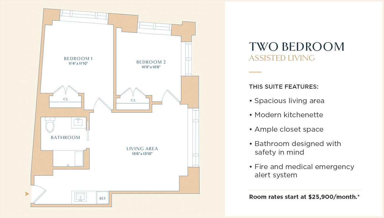 Apsley Floorplan | Assisted Living Two Bedroom