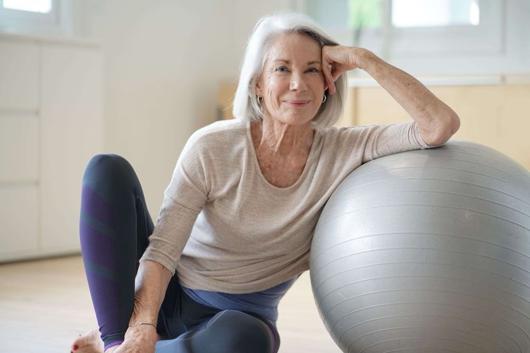 Woman at a yoga class