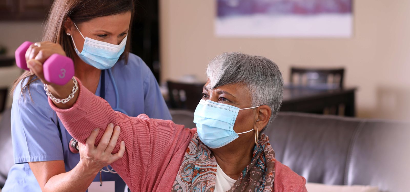 resident doing physical therapy