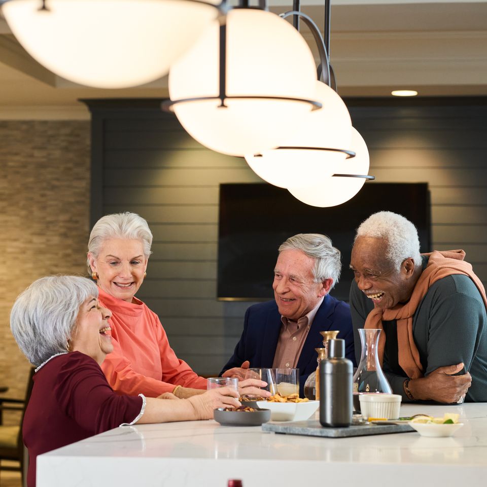 Community members sharing a happy hour together