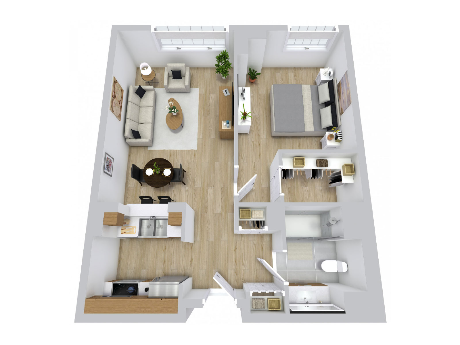 The Capstone | One Bedroom Floorplan