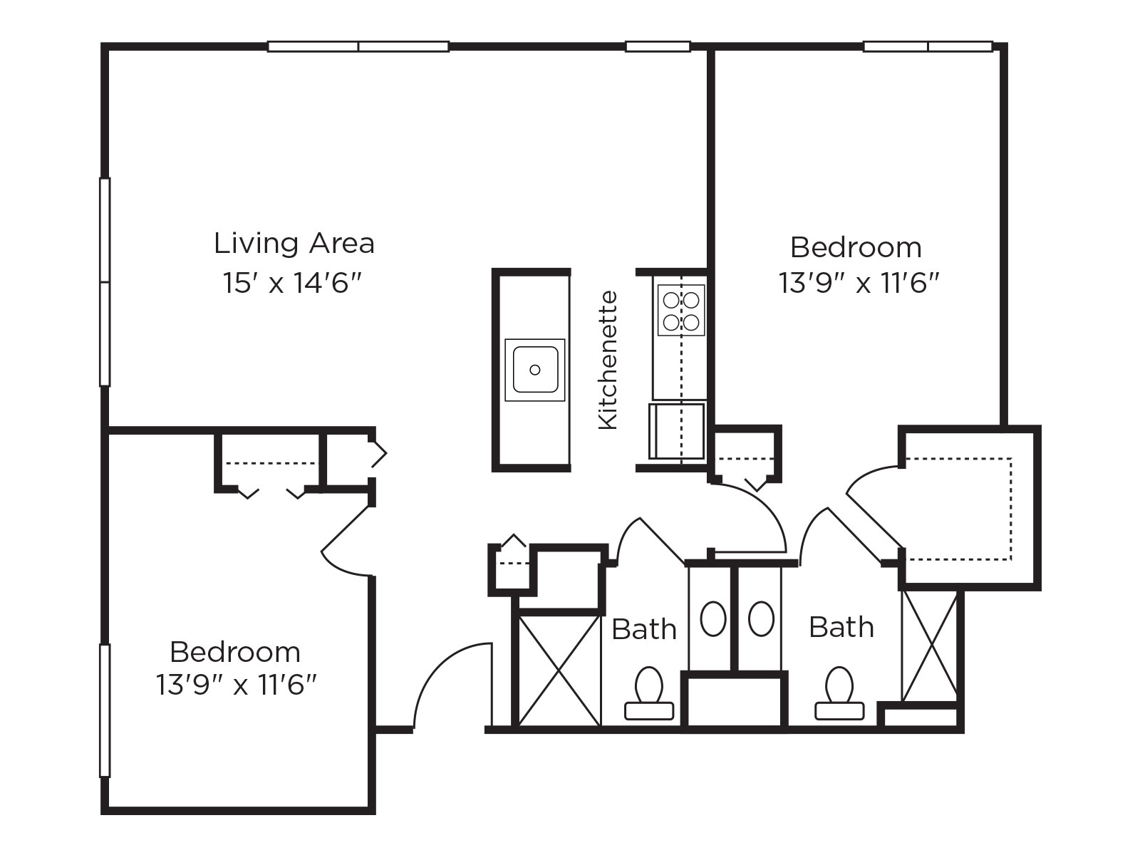 The Capstone | Two Bedroom Floorplan