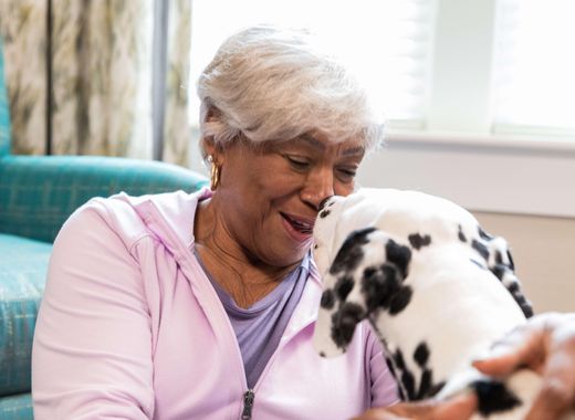 residents and dog