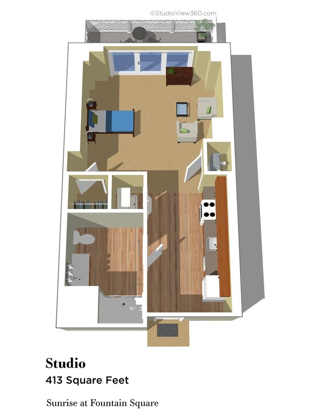 Sunrise at Fountain Square, studio