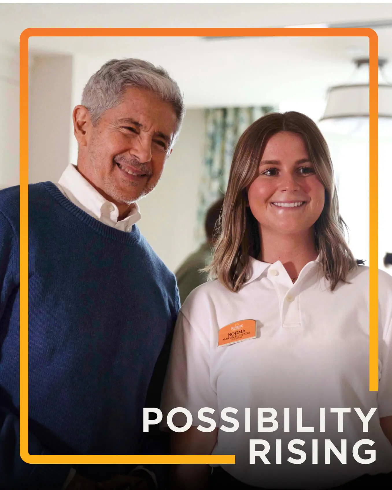 senior living resident and activity coordinator at an art show