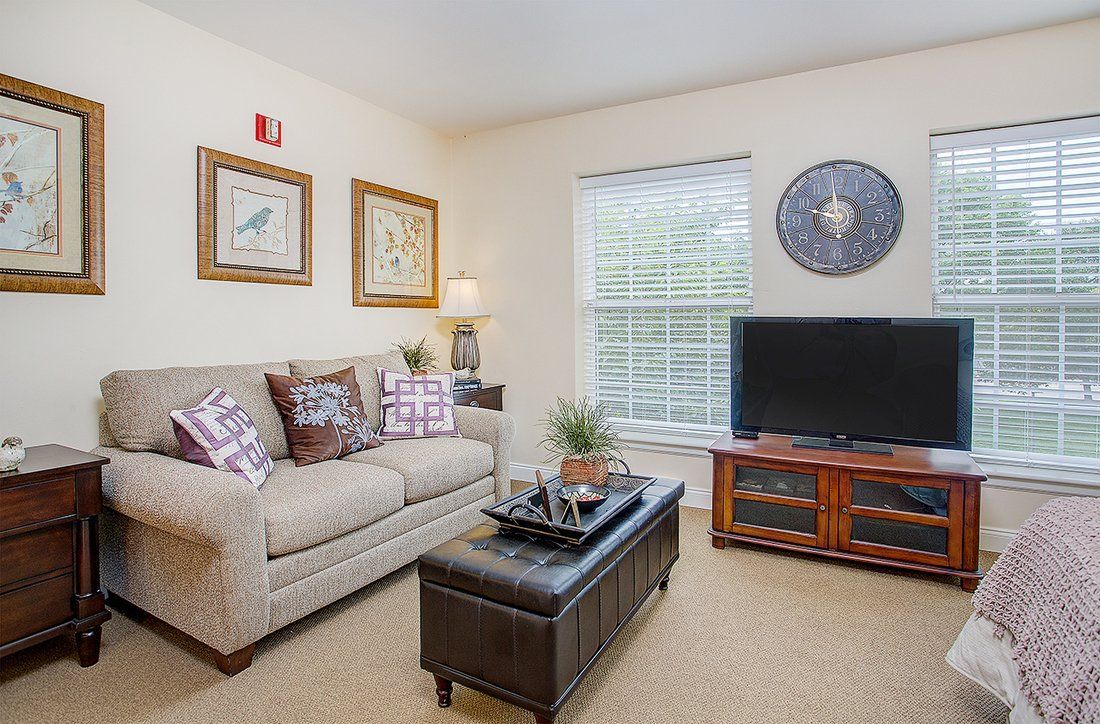 Apartment Living Room at Brighton Gardens of Brentwood
