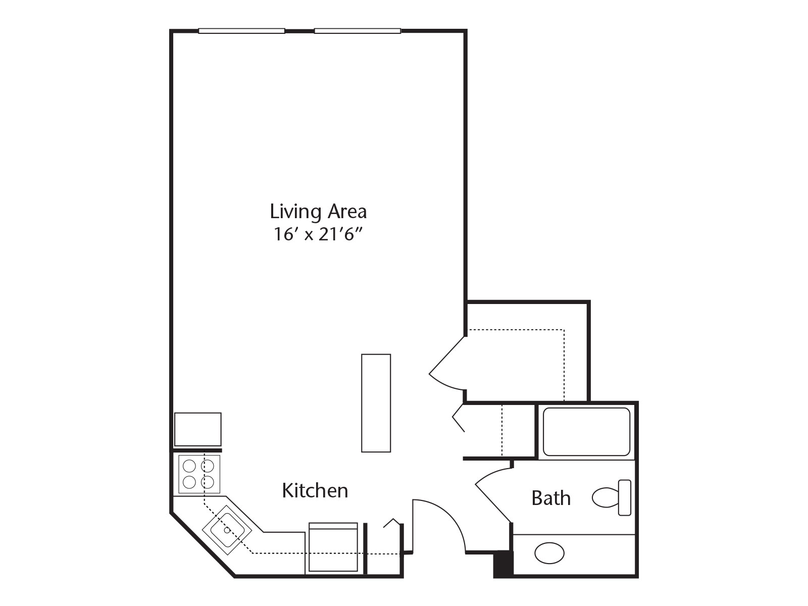 The Capstone | Studio Floorplan