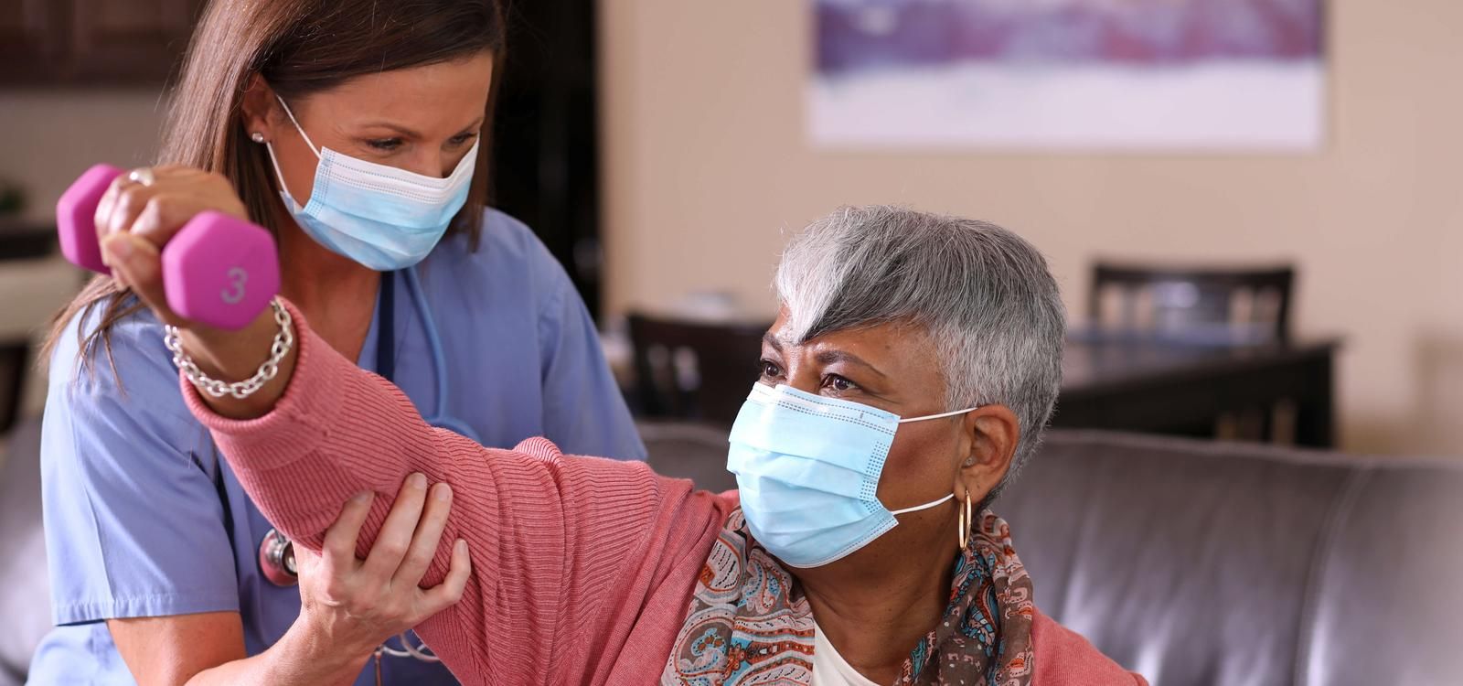 resident doing physical therapy