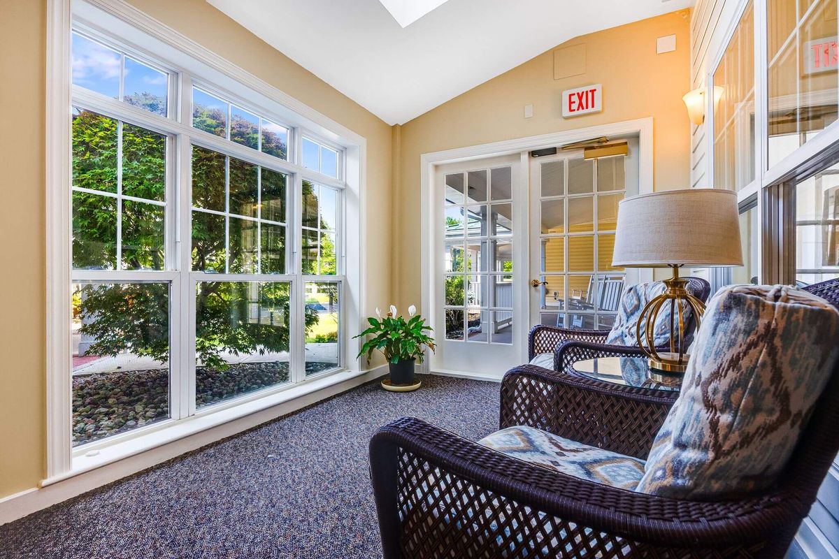 Front Sitting Area at Sunrise of Basking Ridge