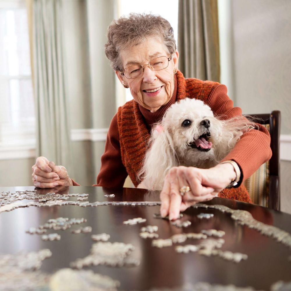 Sunrise resident and her dog