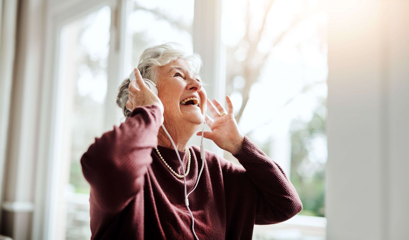 resident listening to music