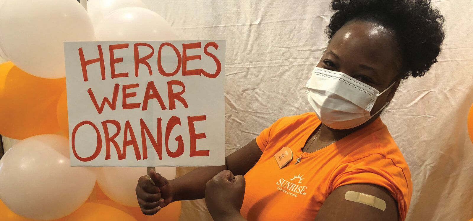 Team member at vaccine clinic